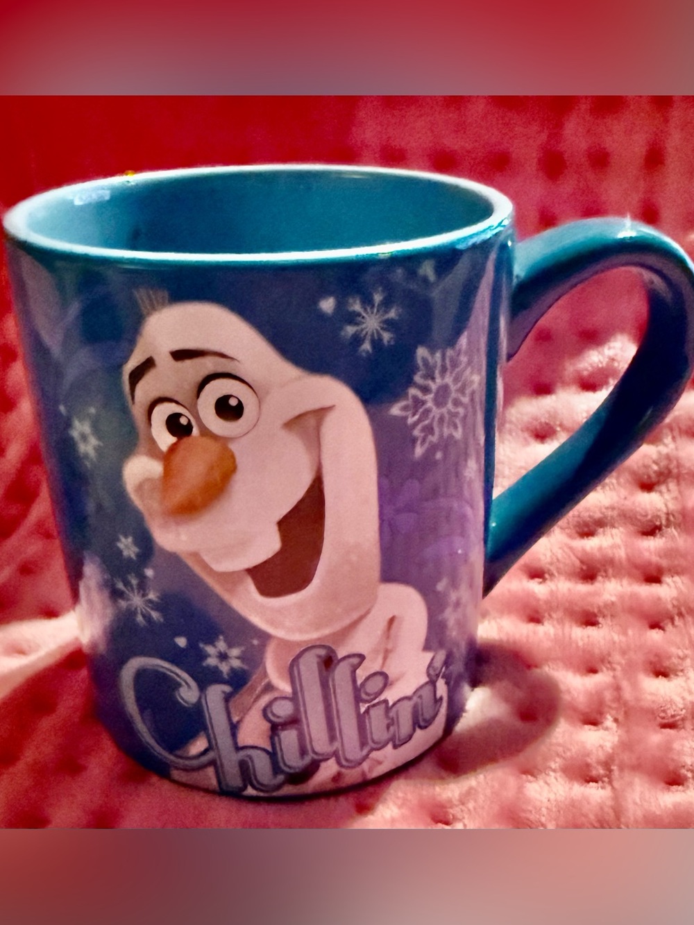 Frozen Disney Blue Olaf Ceramic 14oz Mug with Snowflake Design